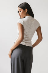Kimberly Ribbed Top in Heather Grey