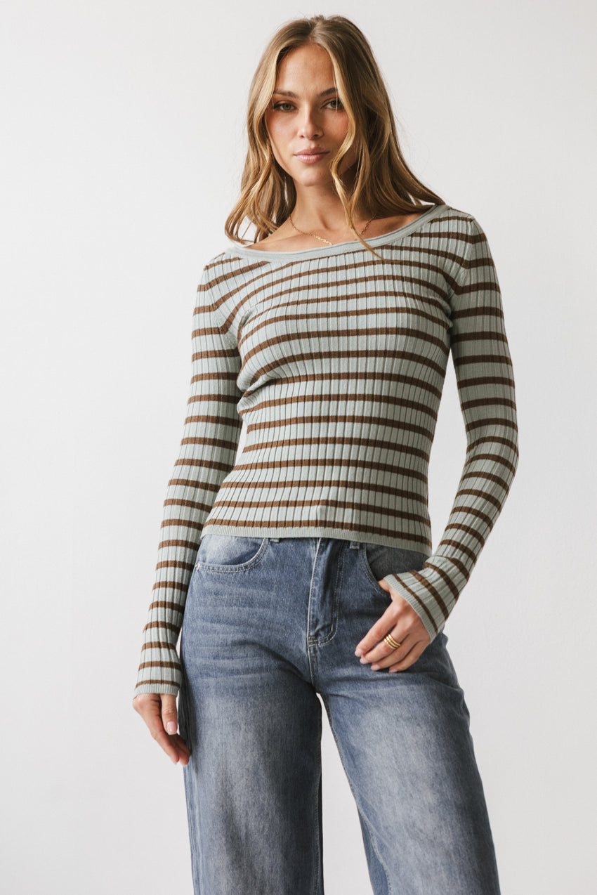 Petra Striped Sweater in Blue