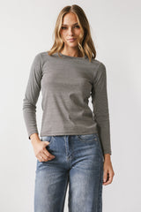 Makayla Shirt in Striped Charcoal