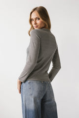 Makayla Shirt in Striped Charcoal