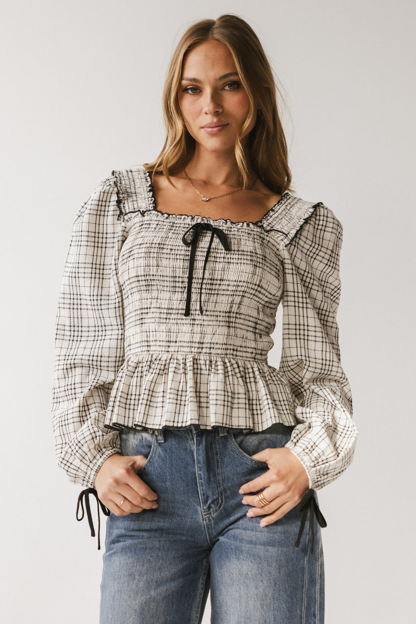 Vale Smocked Blouse in Black