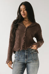 Mary Crochet Cardigan in Brown