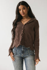 Mary Crochet Cardigan in Brown
