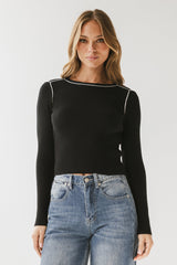 Russel Ribbed Sweater in Black