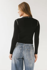 Russel Ribbed Sweater in Black