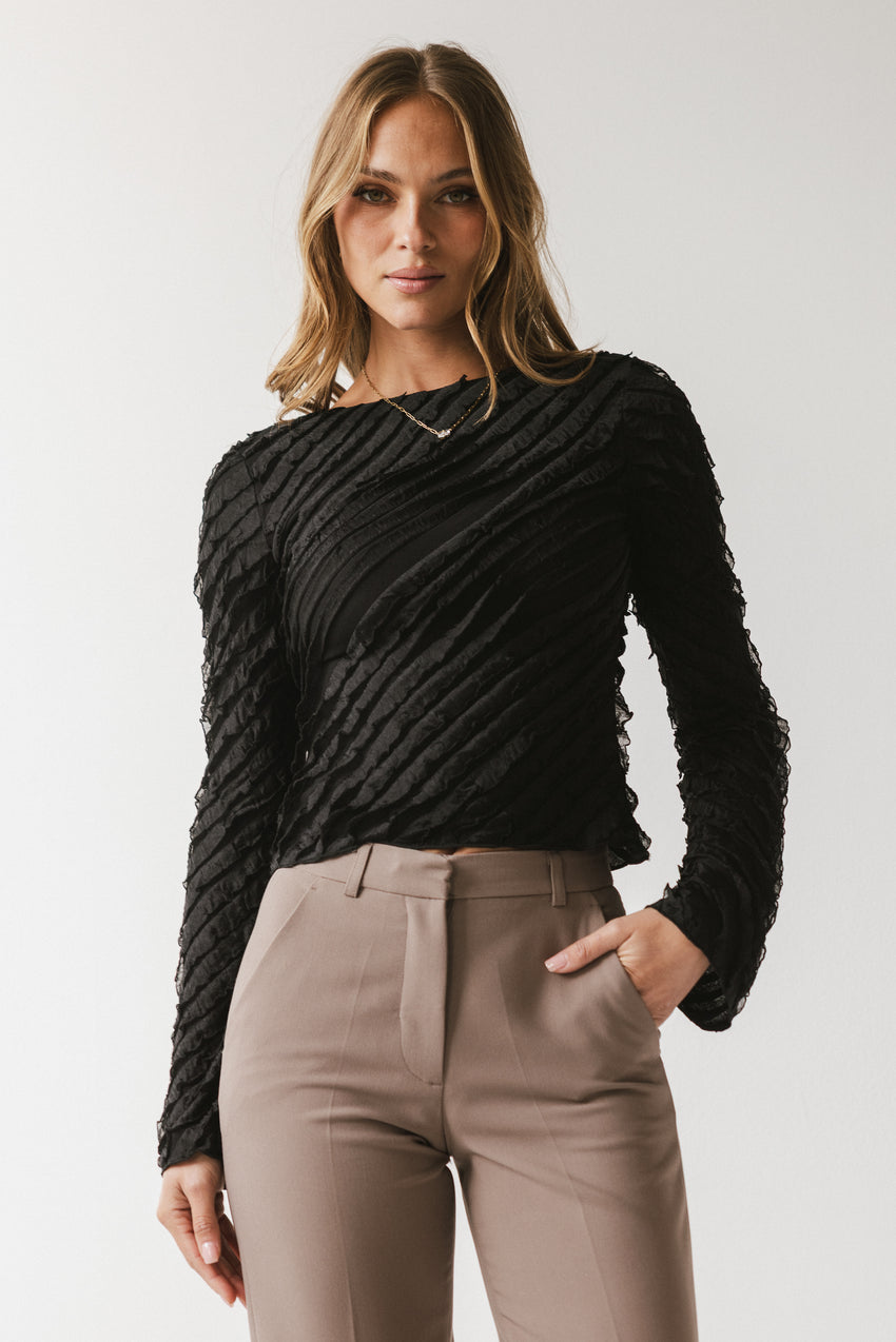 Brianna Ruffle Top in Black