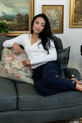 Angie Lace Trim Sweater in ivory