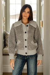 Jonah Collared Cardigan in Grey