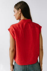 Isla Sheer Blouse in Red