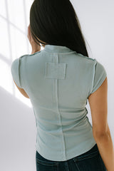 Kimberly Ribbed Top in Blue