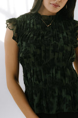 Rodney Smocked Blouse in Green