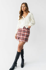 Callie Plaid Mini Skirt in Red