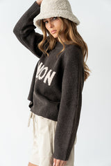 Suzie Graphic Sweater in Brown