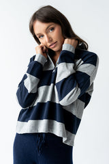 Kaysen Striped Top in Navy