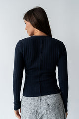 Mckayla Textured Top in Navy