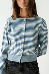 Edesse Striped Cardigan in Blue