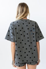 James Polka Dot Tee in Charcoal