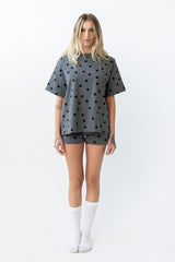 James Polka Dot Tee in Charcoal
