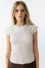 Josey Smocked Top in Ecru
