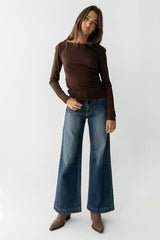 Selena Ruched Top in Brown