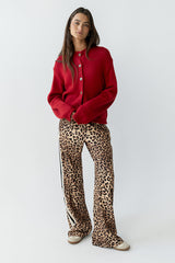 Nolan Chunky Knit Cardigan in Red