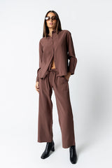 Tacie Wide Leg Pants in Brown