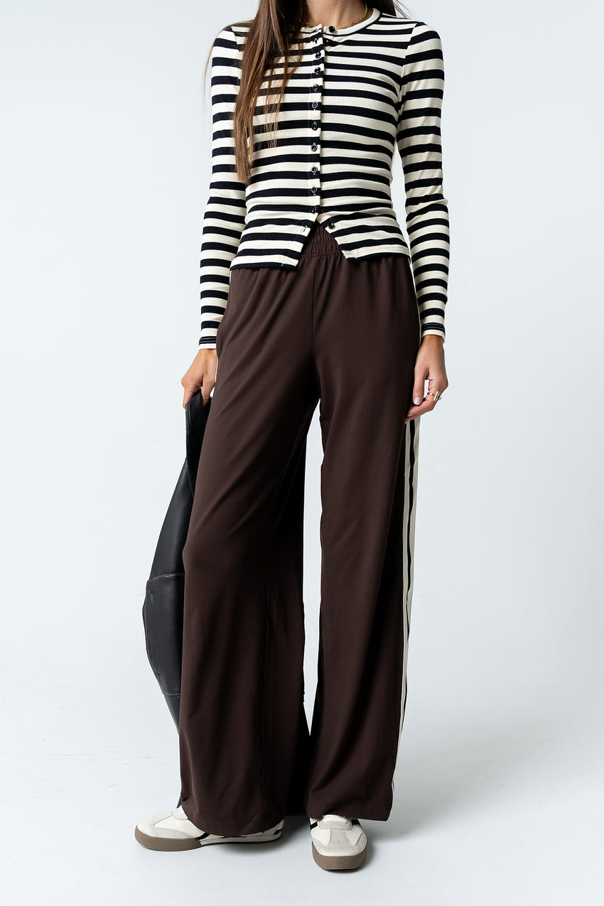 Avery Striped Pants in Brown