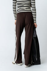Avery Striped Pants in Brown