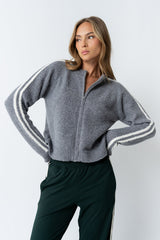 Joshua Striped Jacket in Heather Grey