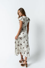 Jenna Floral Maxi Dress in Off White