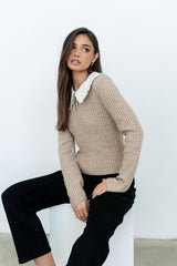 Bobbi Collared Sweater in Mocha