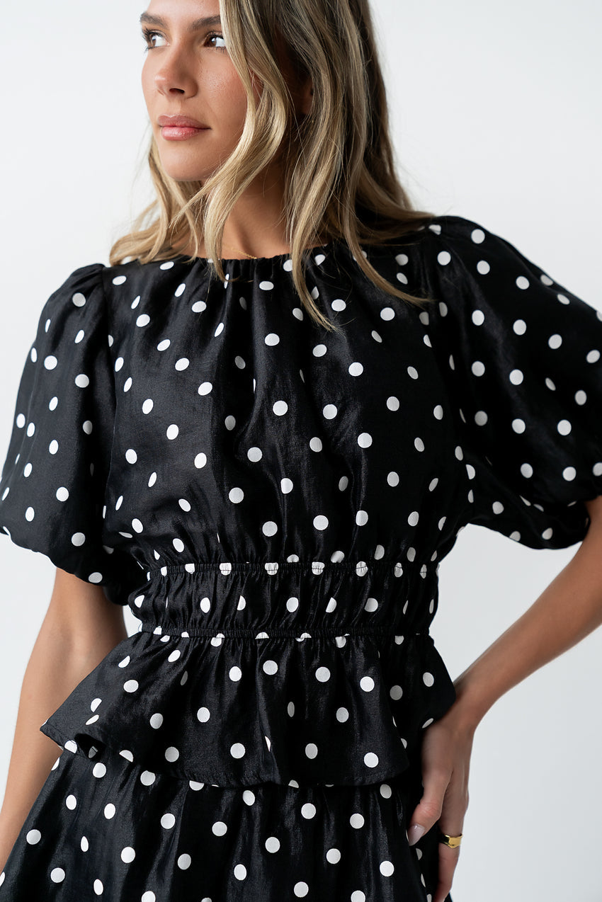 Terri Polka Dot Peplum Top