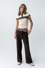 Brea Collared Sweater in Brown