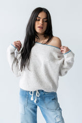 Kellie Contrast Sweater in Beige