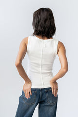 Apollo Knit Tank Top in White
