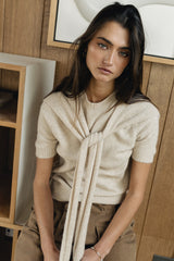 Cierra Tie Sweater in Natural