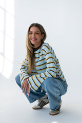 Kiana Striped Top in Light Blue