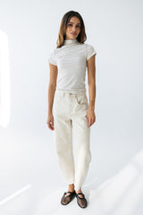 Lennon Striped Top in Oatmeal