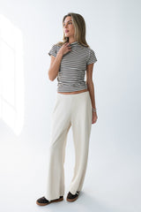 Lennon Striped Top in Brown