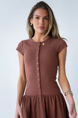Bailee Maxi Dress in Red-Brown