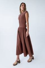 Bailee Maxi Dress in Red-Brown