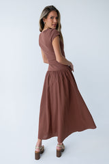 Bailee Maxi Dress in Red-Brown