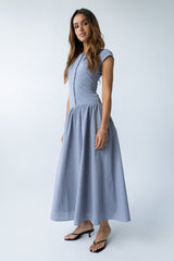 Bailee Maxi Dress in Slate Blue