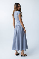 Bailee Maxi Dress in Slate Blue