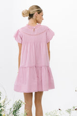 Toby Pleated Baby Doll Dress in Mauve
