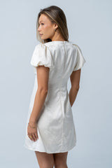 Brenna Floral Mini Dress in Cream
