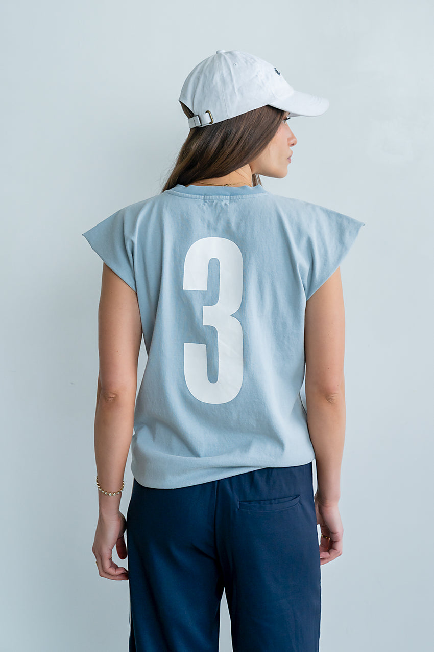 Vinnie Muscle Tee in Blue