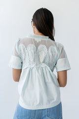 Estelle Mesh Top in Light Blue