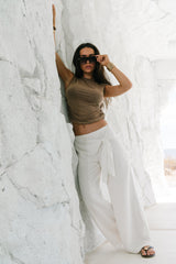 Maia Braided Top in Brown
