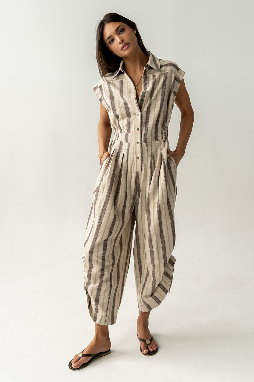 Maggie Striped Parachute Jumpsuit